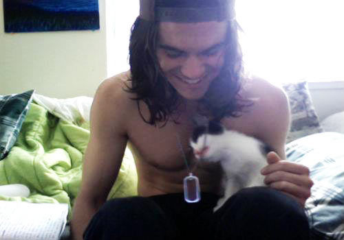 Austin with a kitty